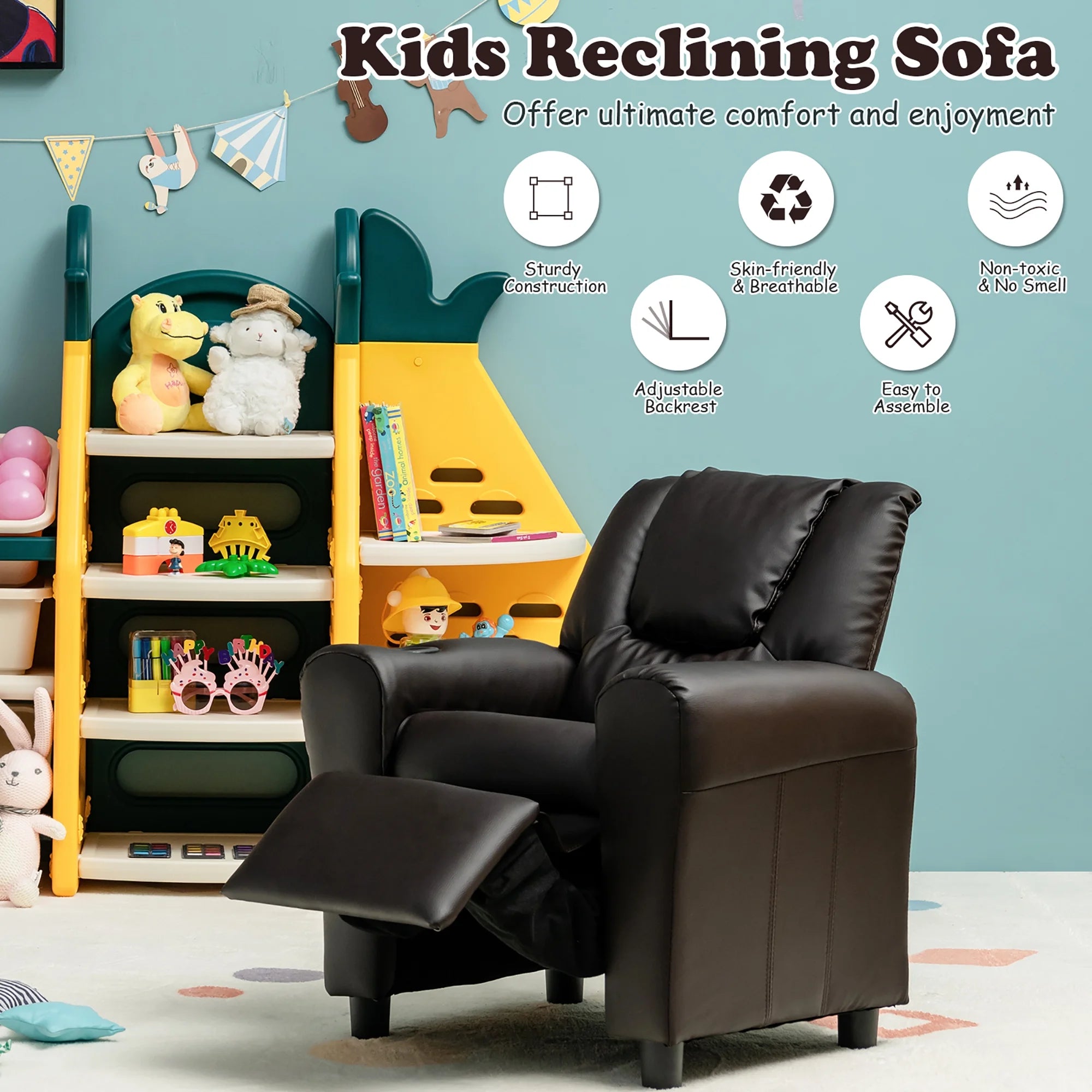 Kids Leather Recliner Chair